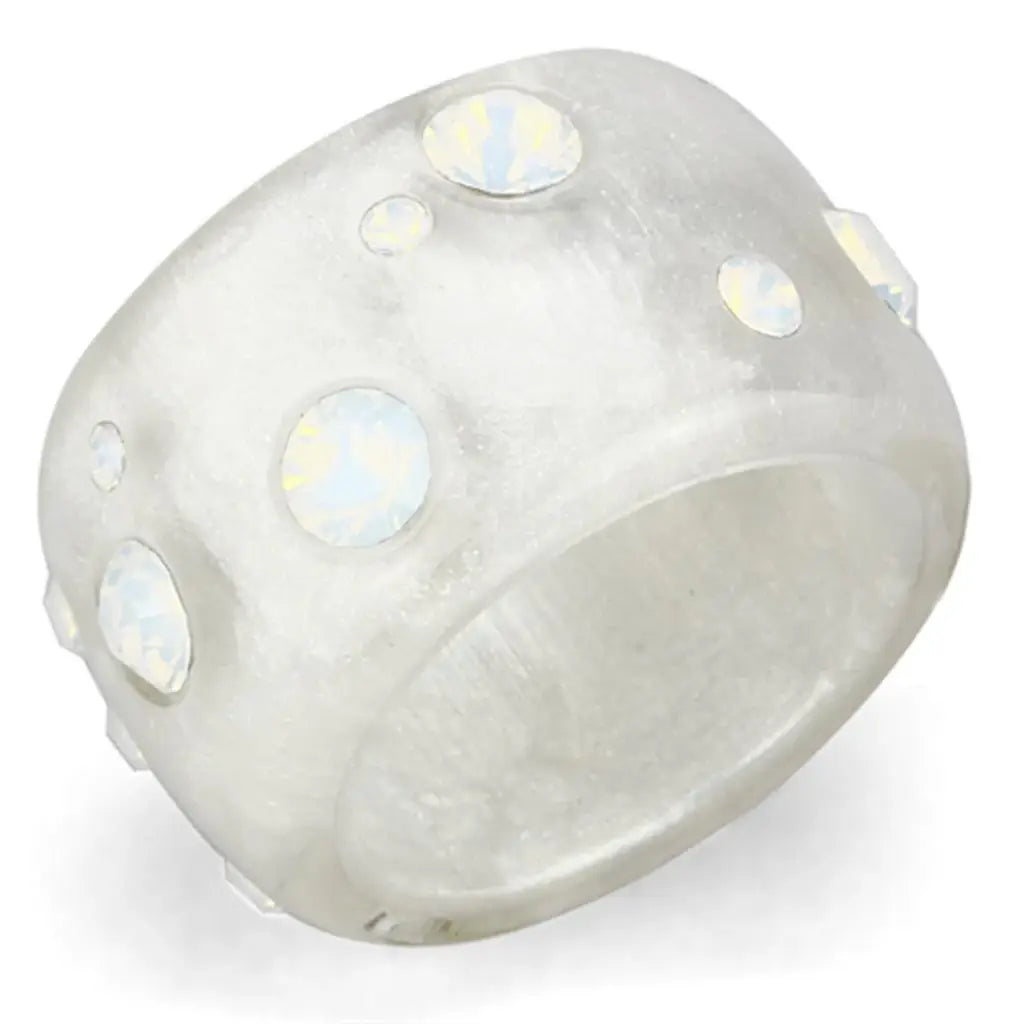VL078 - Resin Ring with Top Grade Crystal in Aurora Borealis (Rainbow Effect) - Alamode - Flyclothing LLC