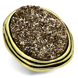 VL085 - IP Gold(Ion Plating) Brass Ring with Synthetic Synthetic Stone in Champagne - Alamode - Flyclothing LLC