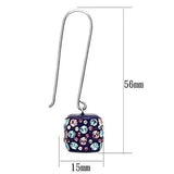 VL089 - High polished (no plating) Stainless Steel Earrings with Top Grade Crystal in Multi Color - Alamode - Flyclothing LLC