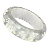 VL092 - Resin Bangle with Top Grade Crystal in Aurora Borealis (Rainbow Effect) - Alamode - Flyclothing LLC