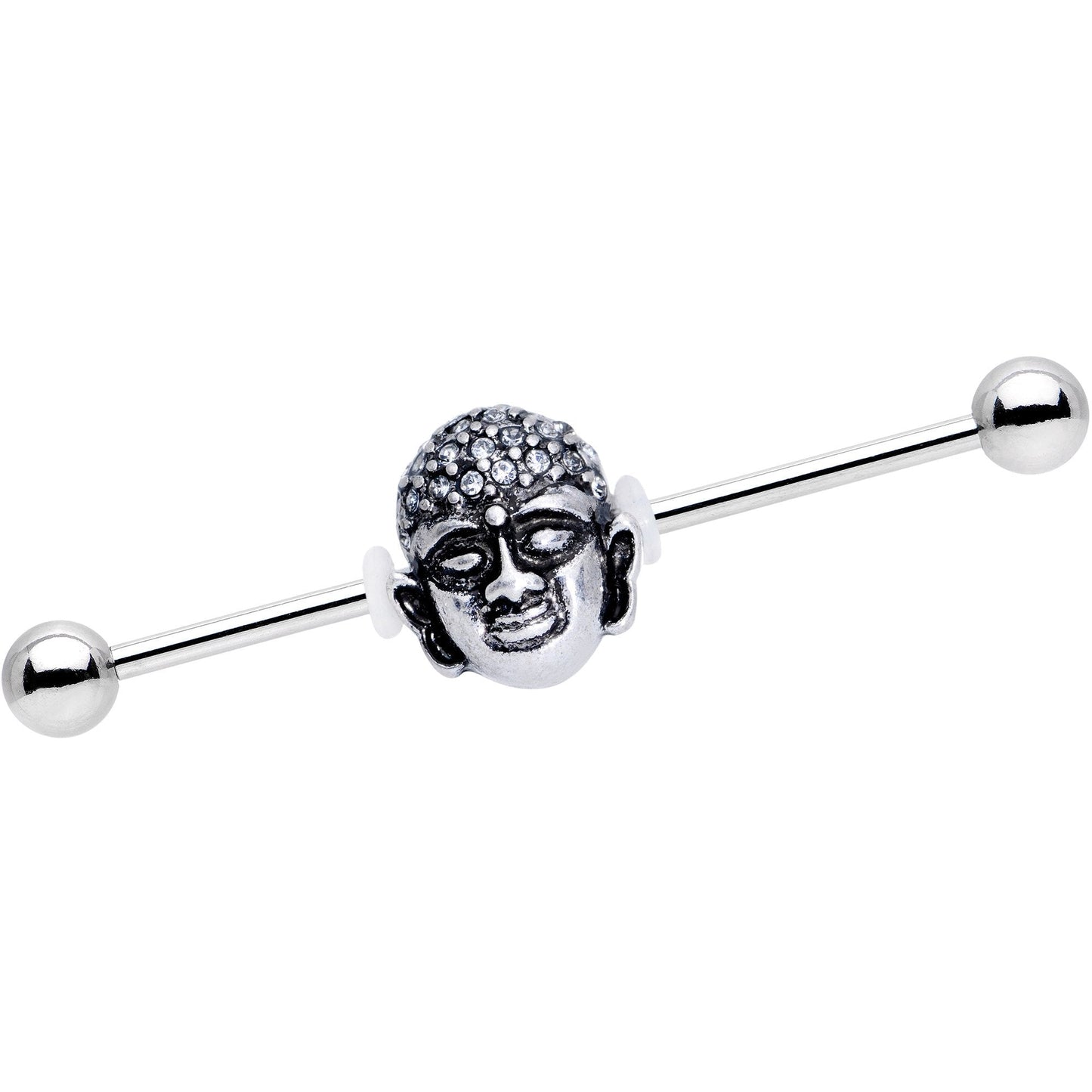 Clear Gem Expanding Buddha Brain Industrial Barbell 38mm - BodyCandy - Flyclothing LLC