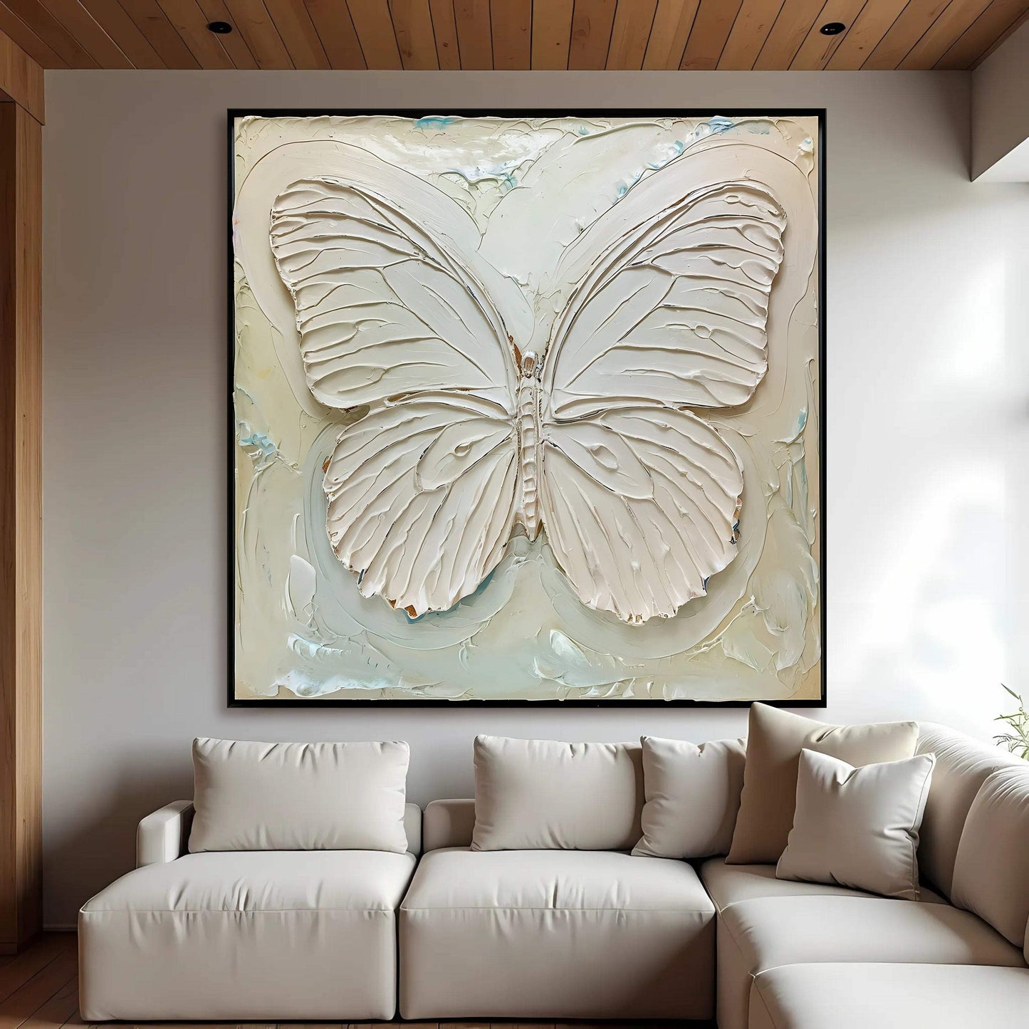 3D White Butterfly Wall Art - Tailored Canvases - Flyclothing LLC
