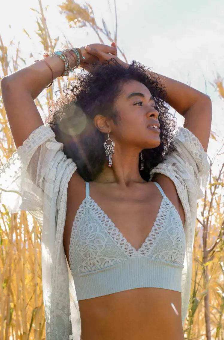 Waistband Loop Lace Brami – Feminine Stretchy Cami Top