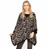 Warm Cozy Leopard Printed Poncho Animal Pattern Poncho - Madeline Love - Flyclothing LLC