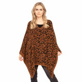 Warm Cozy Leopard Printed Poncho Animal Pattern Poncho - Madeline Love - Flyclothing LLC