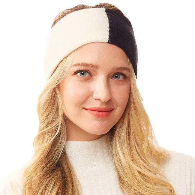 Warm Two Tone Earmuff Headband Ear Warmer - Madeline Love - Flyclothing LLC