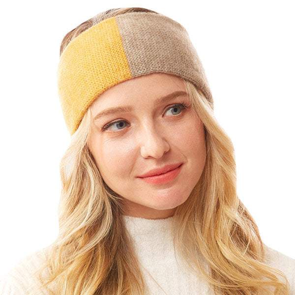 Warm Two Tone Earmuff Headband Ear Warmer - Madeline Love - Flyclothing LLC