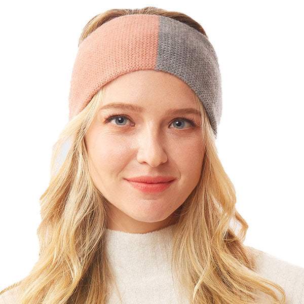 Warm Two Tone Earmuff Headband Ear Warmer - Madeline Love - Flyclothing LLC