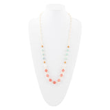 Watermelon Kiss Mint Jasper Golden Long Necklace - Barse Jewelry