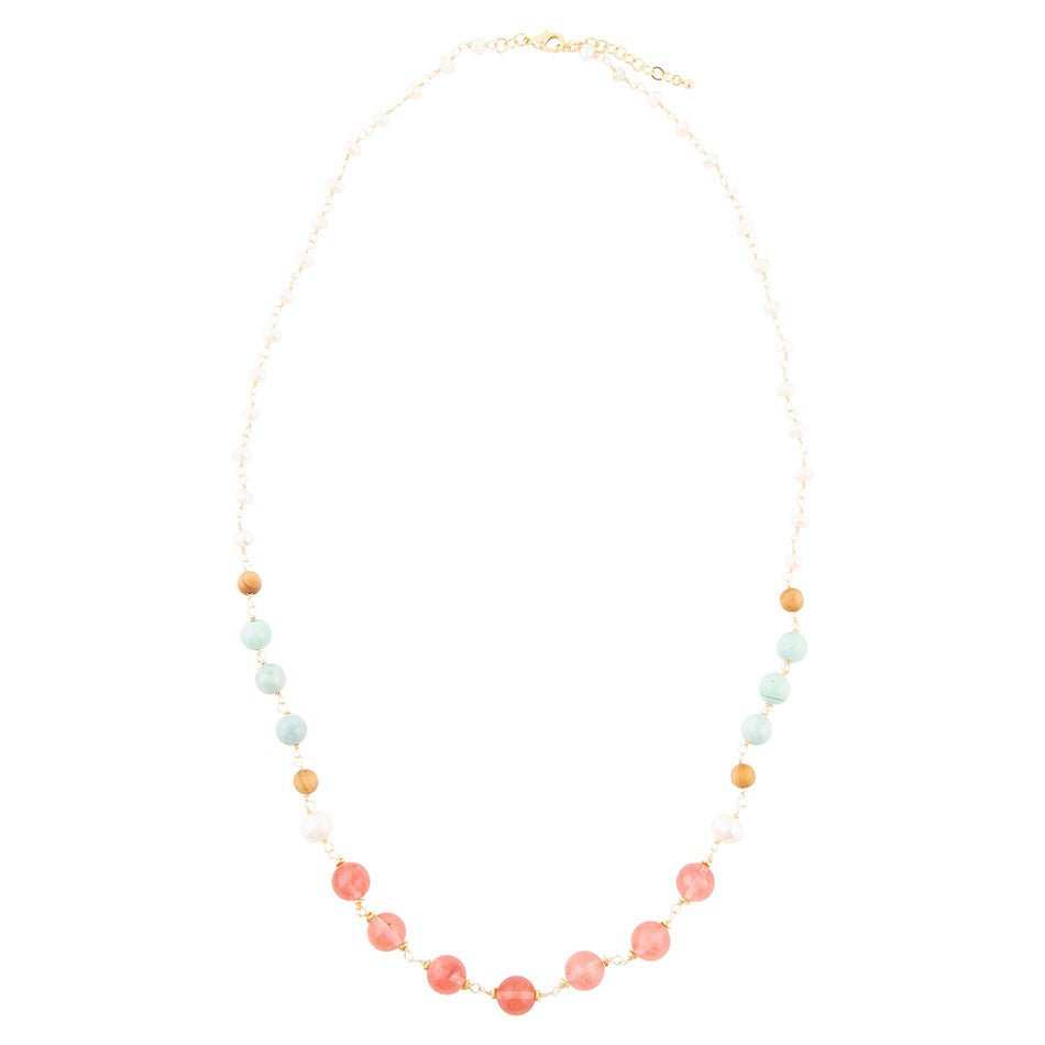 Watermelon Kiss Mint Jasper Golden Long Necklace - Barse Jewelry - Flyclothing LLC
