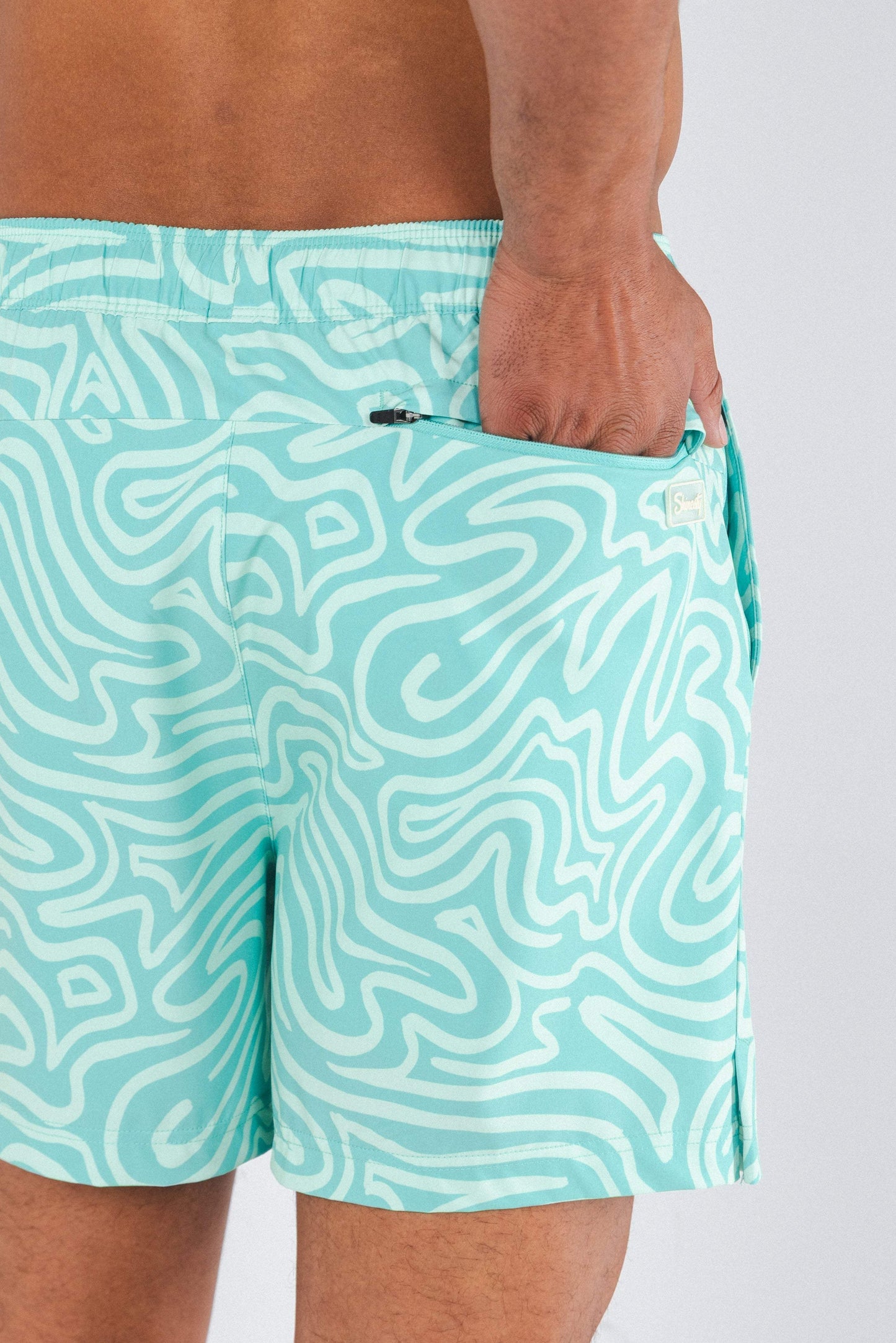 The Water Park | Neon Abstract Line Ball Hammock® Pouch 5" Swim Trunks - Shinesty - Flyclothing LLC