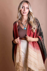Western Style Colorblend Tassel Serape - Boho Clothing and Accessories - Flyclothing LLC