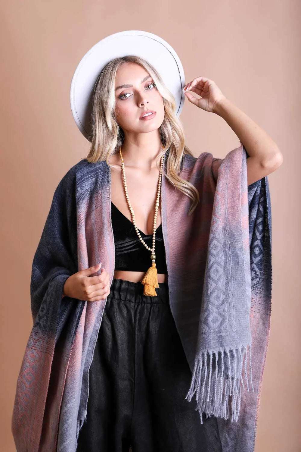 Western Style Colorblend Tassel Serape - Boho Clothing and Accessories - Flyclothing LLC