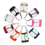 Solid Faux Leather Transparent Bucket Bag - Madeline Love - Flyclothing LLC