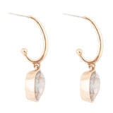 White and Golded Calcite Drop Earrings - Barse Jewelry