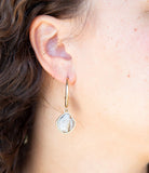 White and Golded Calcite Drop Earrings - Barse Jewelry