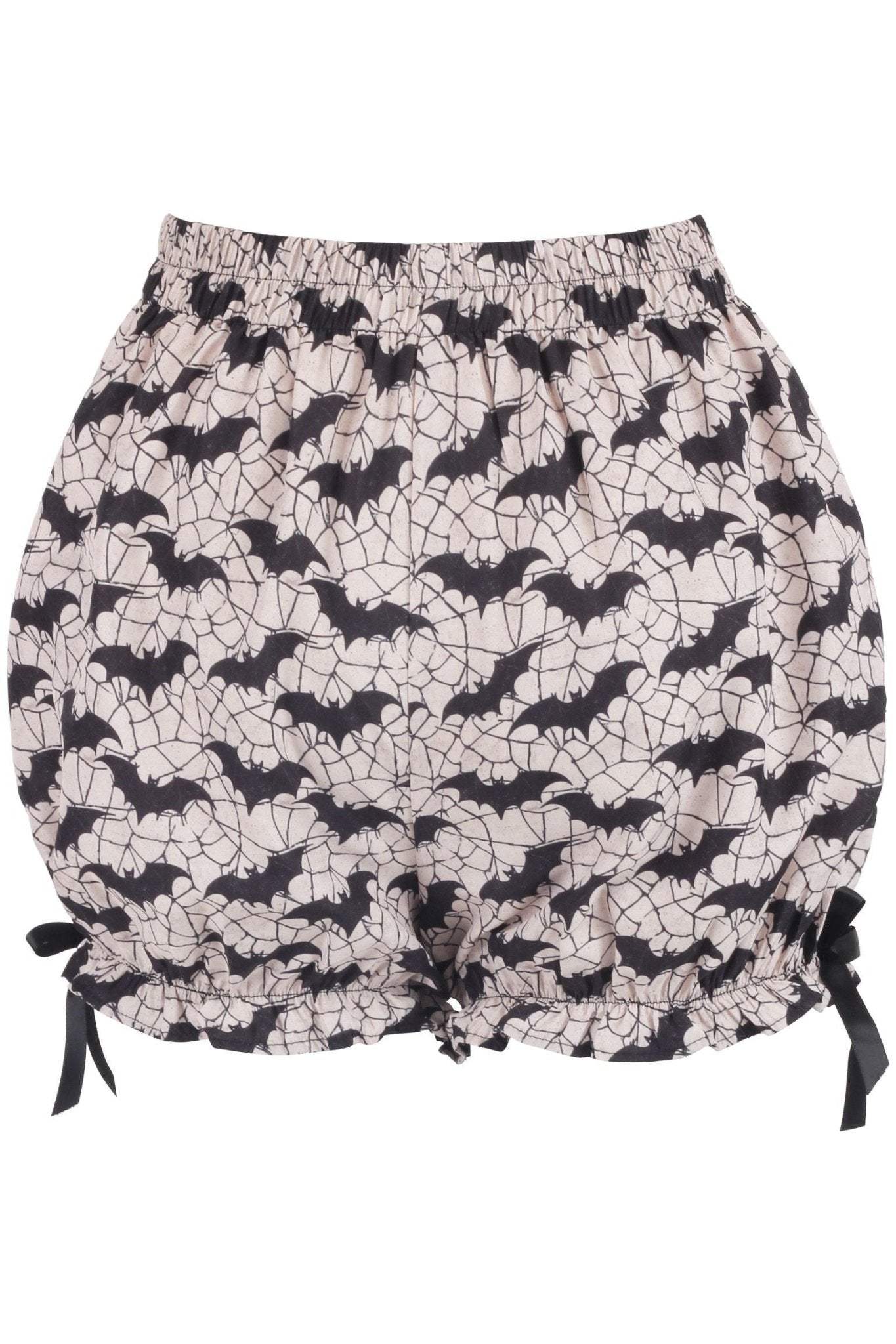 Daisy Corsets LIMITED EDITION White & Black Bats Crepe Bloomers - Daisy Corsets