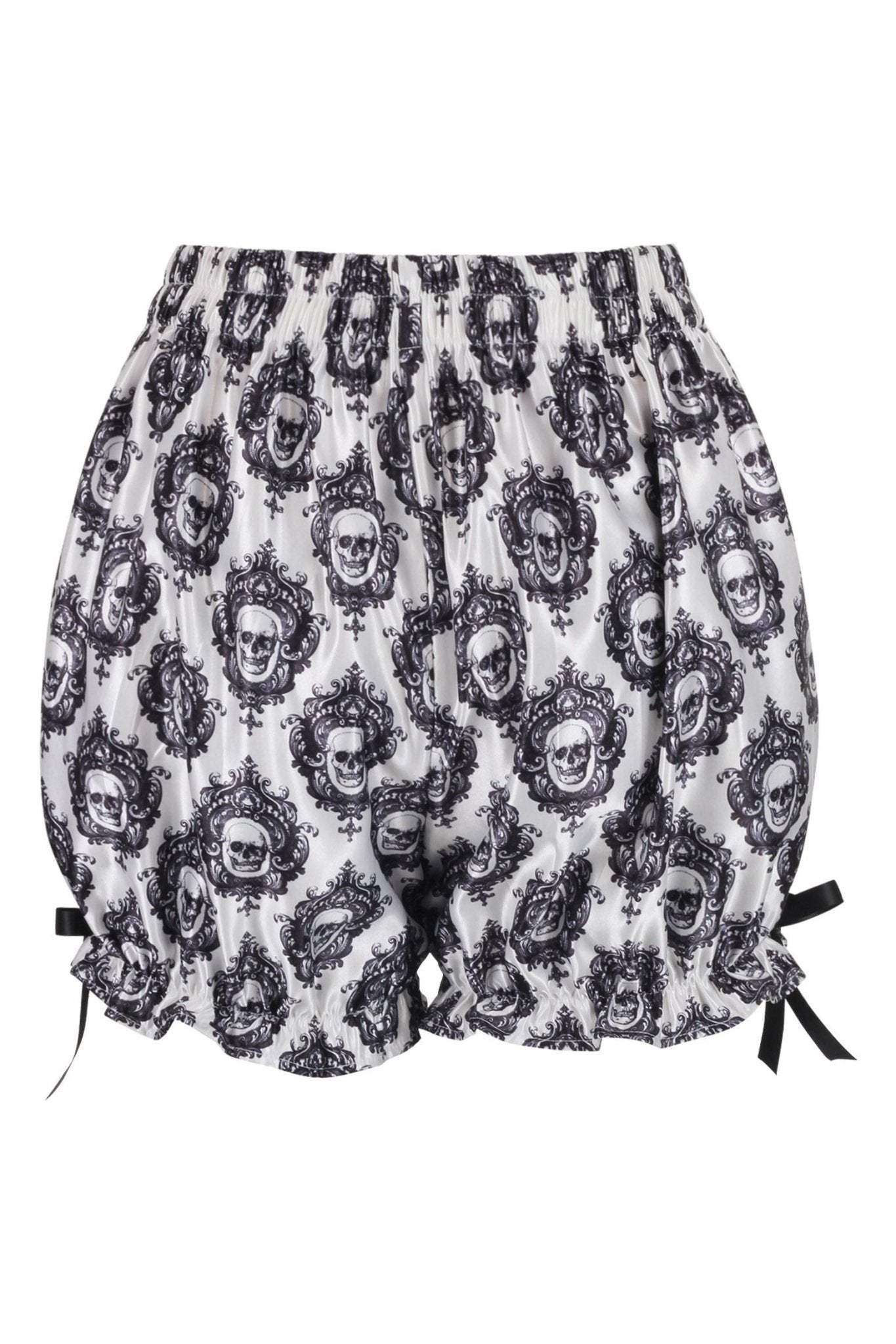 Daisy Corsets LIMITED EDITION White & Black Gothic Skull Print Bloomers - Daisy Corsets
