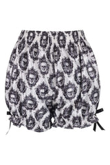 Daisy Corsets LIMITED EDITION White & Black Gothic Skull Print Bloomers - Daisy Corsets