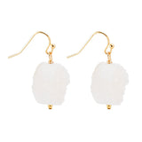 White Druzy Drop Earring - Barse Jewelry