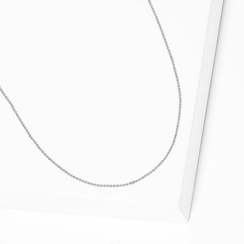 White Gold Dipped Skinny Bubble Chain Metal Necklace - Madeline Love - Flyclothing LLC