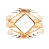 White Jasper Aztec Ring