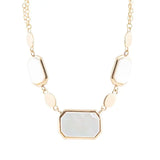 White Mother of Pearl and Golden Bronze Statement Necklace - Barse Jewelry - Flyclothing LLC
