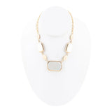 White Mother of Pearl and Golden Bronze Statement Necklace - Barse Jewelry - Flyclothing LLC