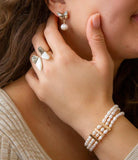 White Mother of Pearl Golden Butterflies Post Drop Earrings - Barse Jewelry - Flyclothing LLC