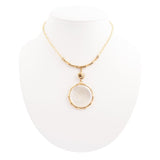 White Mother of Pearl Golden Statement Pendant Necklace