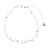 White Pearl Beaded Sterling Silver Bracelet - Barse Jewelry