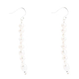 White Pearl Linear Sterling Silver Drop Earrings - Barse Jewelry