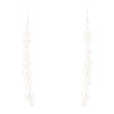 White Pearl Linear Sterling Silver Drop Earrings - Barse Jewelry