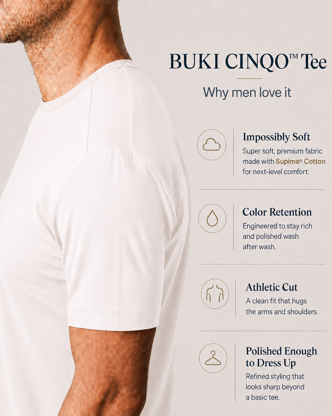 Buki Cinqo Tech Tee - White