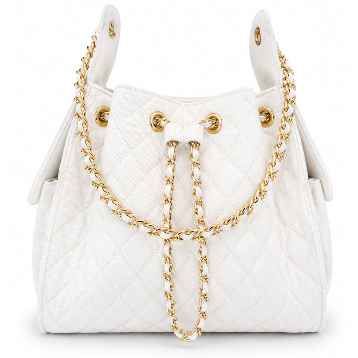 Bayshore Bucket Bag Medium - White Denim - BEACH HAUS - Flyclothing LLC
