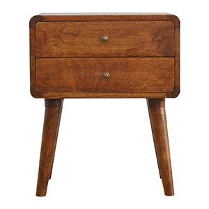Curved Chestnut Bedside - Artisan Furniture - Flyclothing LLC