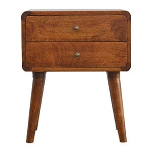 Curved Chestnut Bedside - Artisan Furniture