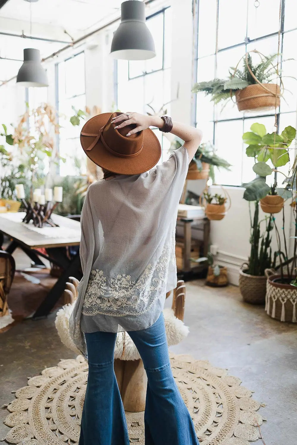 Wide Brim Leather Ribbon Bolero Hat - Boho Clothing and Accessories - Flyclothing LLC