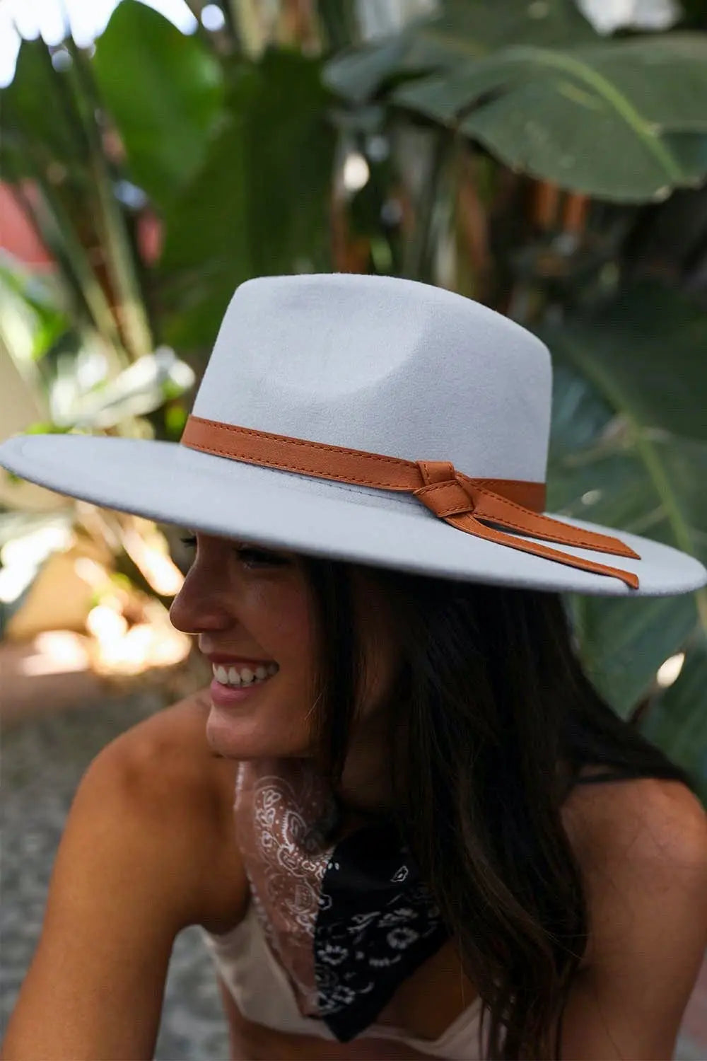 Wide Brim Leather Ribbon Bolero Hat - Boho Clothing and Accessories - Flyclothing LLC