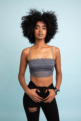 Wide Lace Bandeau w/ Detachable Straps - Boho Clothing and Accessories - Flyclothing LLC