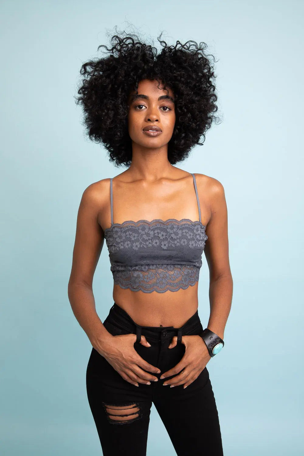 Wide Lace Bandeau w/ Detachable Straps - Boho Clothing and Accessories - Flyclothing LLC