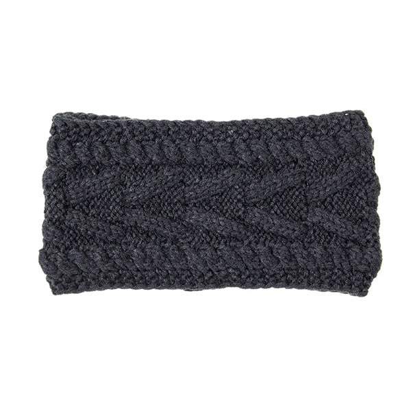 Wide Solid Cable Knit Earmuff Headband Ear Warmer - Madeline Love - Flyclothing LLC