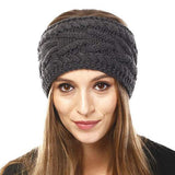 Wide Solid Cable Knit Earmuff Headband Ear Warmer - Madeline Love - Flyclothing LLC