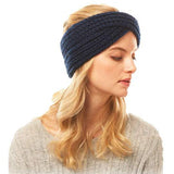 Wide Solid Twisted Soft Knit Earmuff Headband Ear Warmer - Madeline Love - Flyclothing LLC