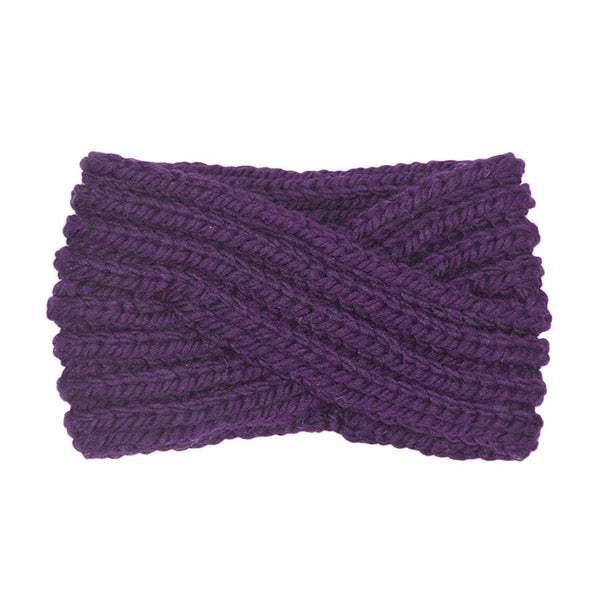 Wide Solid Twisted Soft Knit Earmuff Headband Ear Warmer - Madeline Love - Flyclothing LLC