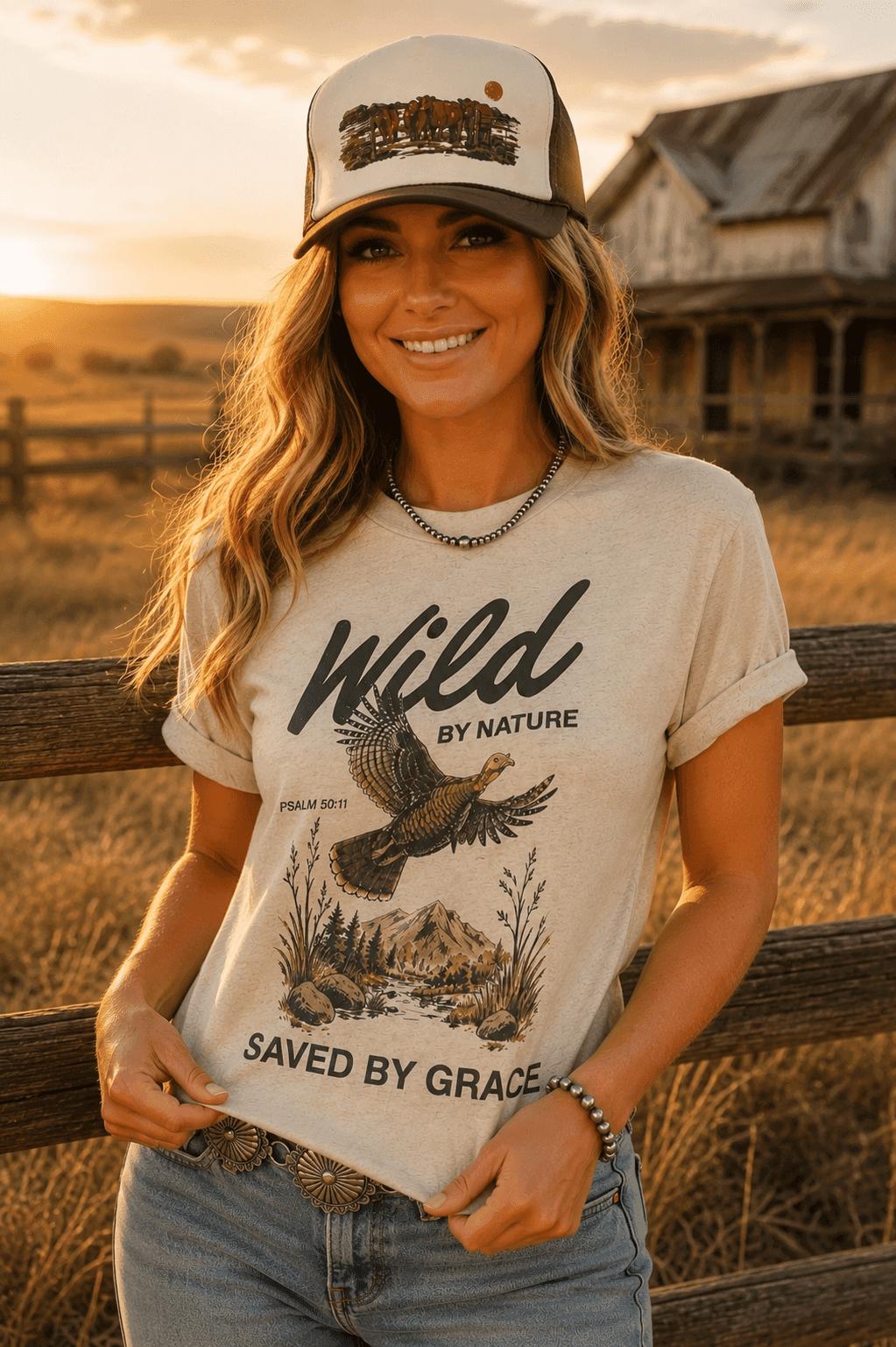 Wild by Nature Saved by Grace Graphic Tee - Wild Junkie - Flyclothing LLC
