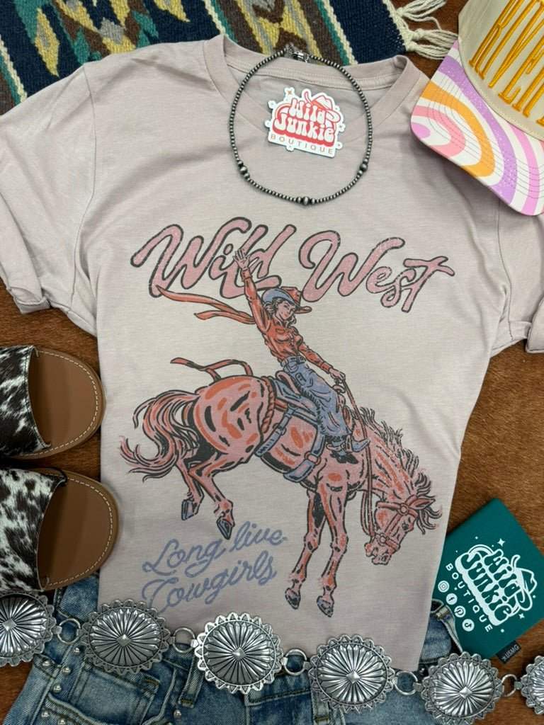 Wild West Long Live Cowgirls Graphic Tee - Wild Junkie - Flyclothing LLC