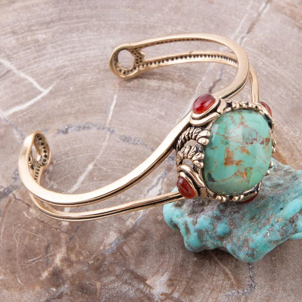 Wilder Turquoise Carnelian and Bronze Cuff Bracelet - Barse Jewelry - Flyclothing LLC