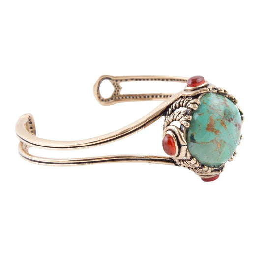 Wilder Turquoise Carnelian and Bronze Cuff Bracelet - Barse Jewelry - Flyclothing LLC