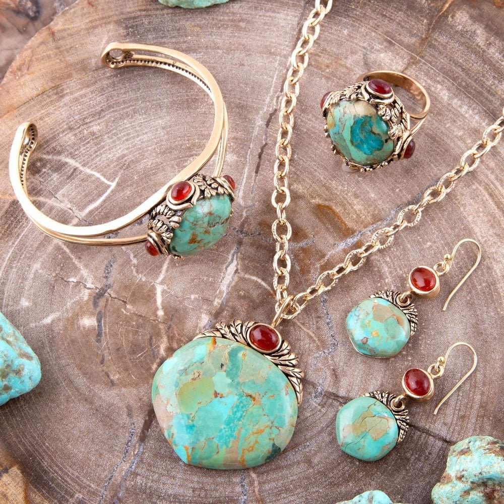 Wilder Turquoise Carnelian and Bronze Cuff Bracelet - Barse Jewelry - Flyclothing LLC